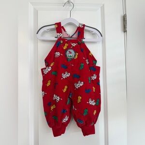 Vintage OshKosh B’Gosh Red Dog Kennel Club Corduroy Overalls Size 6-9 Months